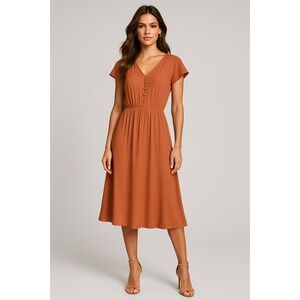 Sweet Salt Dress Women 4 Rust Midi Boho Cottagecore Romantic Flowy Modest Church